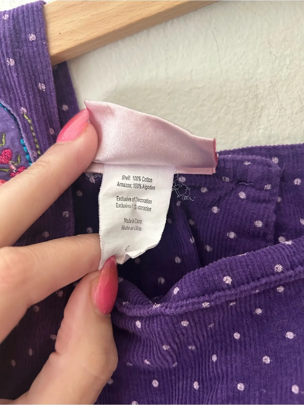 Vintage Samara 4T Cotton Purple Polka Dot Butterfly Dress for Kids